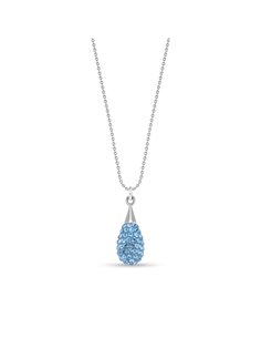 Pave Drop Necklace Aquamarine