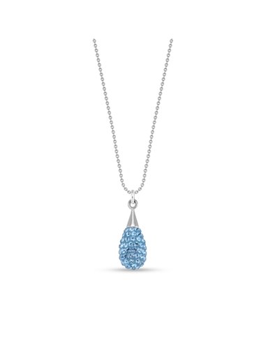 Pave Drop Necklace Aquamarine