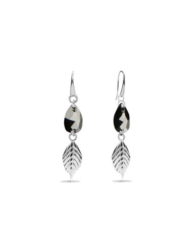 Boucles d'Oreilles Leaf Light Chrome