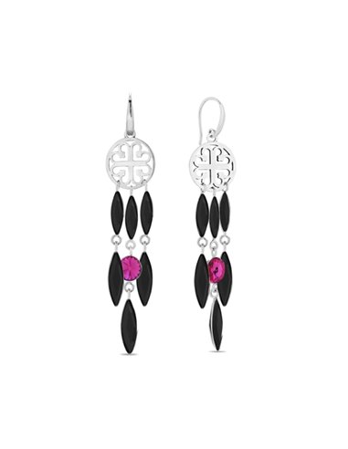 Boucles d'Oreilles Roseta Fuchsia