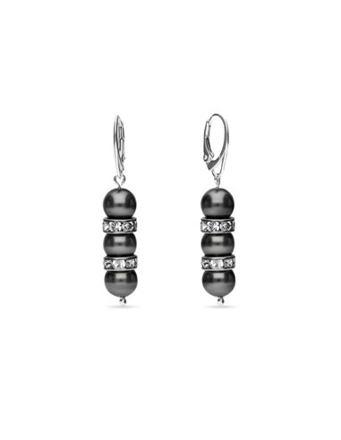 Glam Pearl Earrings Light Grey