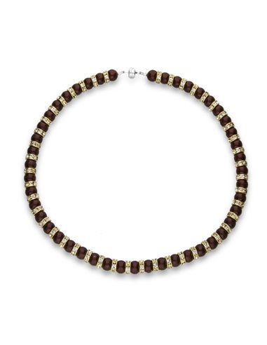 Glam Pearl Necklace Burgundy