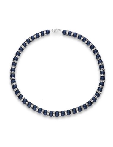 Glam Pearl Necklace Night Blue