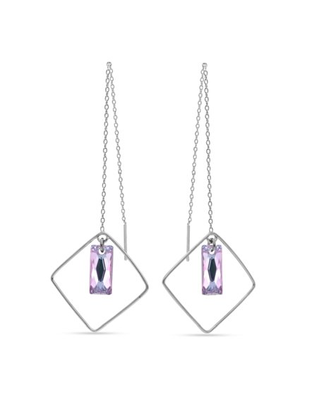 Boucles d'Oreilles Nixa Square Vitrail Light