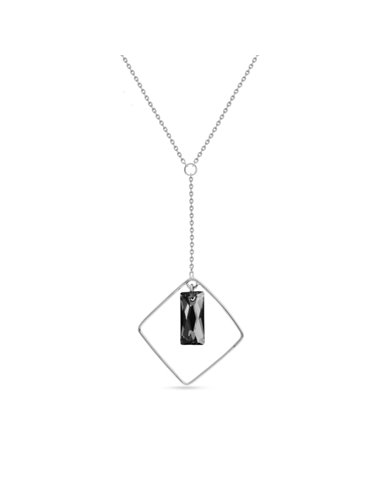 Nixa Square Necklace Silver Night