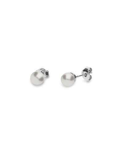 Small Pearl Studs White