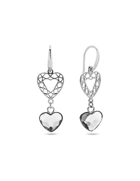 Kolczyki Ajour Heart Crystal