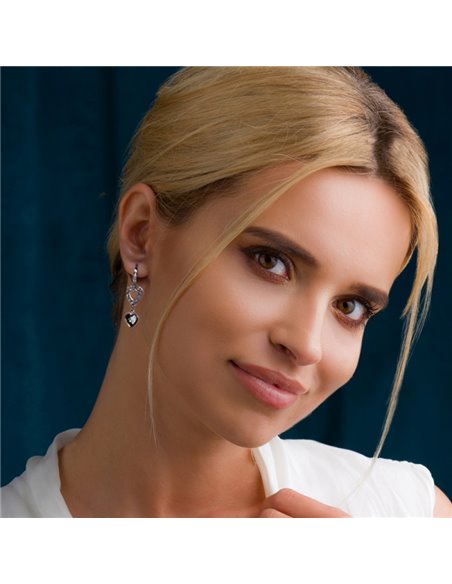 Boucles d'Oreilles Ajour Heart Crystal