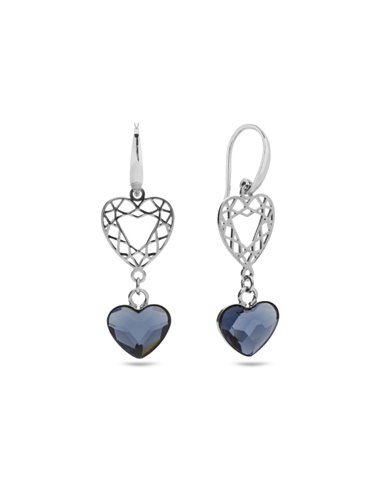Boucles d'Oreilles Ajour Heart Denim Blue