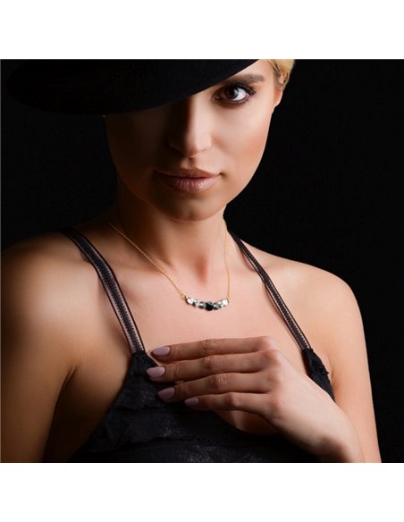 Smile Gold Necklace Jet