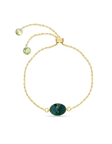 Oval Uno Gold Bracelet Emerald