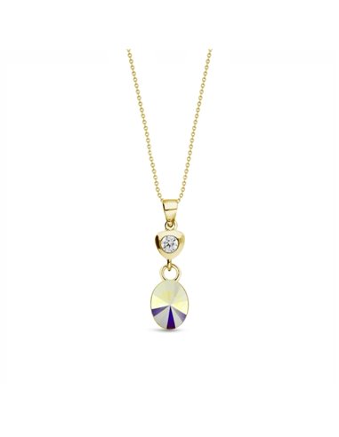 Collier Ovalan Gold Aurora Borealis
