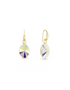 Boucles d'Oreilles Oval Gold Aurora Borealis