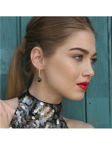 Oval Chic Gold Earrings Graphite