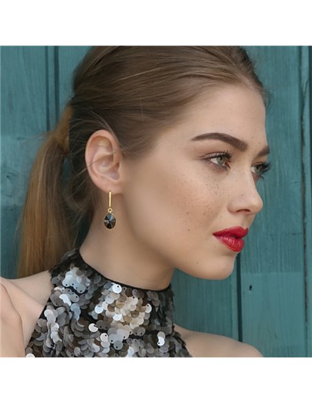 Oval Chic Gold Earrings Graphite