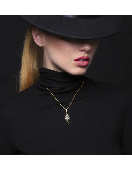 Lily Gold Necklace Silver Night