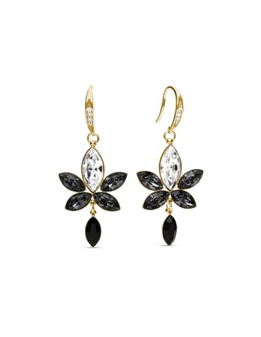 Boucles d'Oreilles Lotus Gold Silver Night