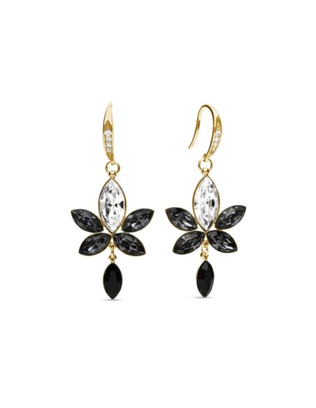 Boucles d'Oreilles Lotus Gold Silver Night