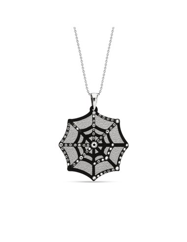 Spider’s Web Necklace Black Crystal