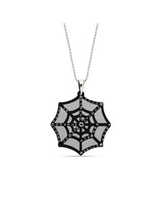 Collier Spider’s Web Black Silver Night