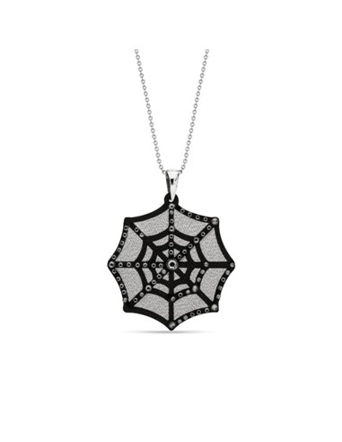 Collier Spider’s Web Black Silver Night