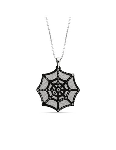 Spider’s Web Necklace Black Silver Night
