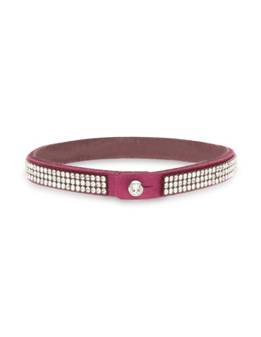 Bracelet Tennis Triple Fuchsia Crystal