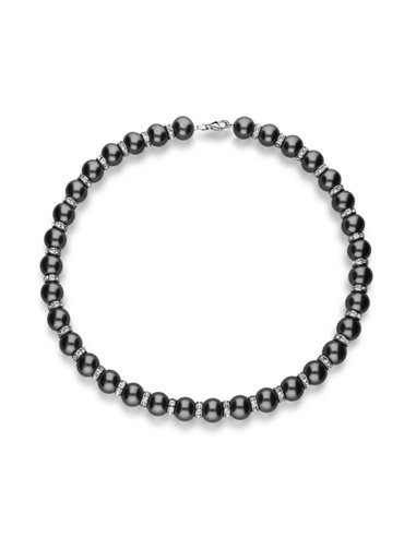 Collier Pearl Chic Dark Grey