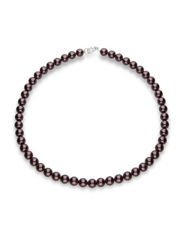 Simple Pearls Necklace Burgundy