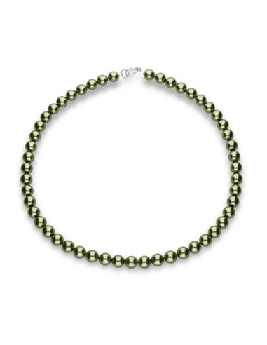 Simple Pearls Necklace Green