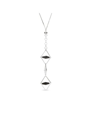 Geometric Glow Necklace Crystal Jet