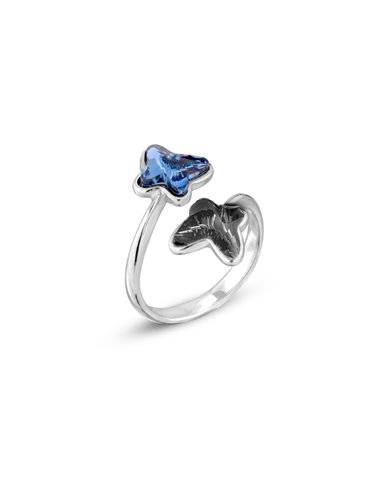 Butterfly Ring Silver Night