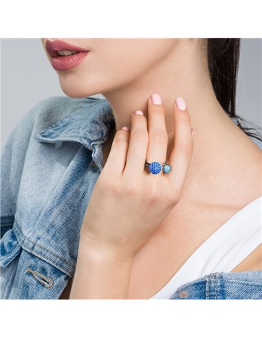 Paveball Ring Aquamarine Sapphire