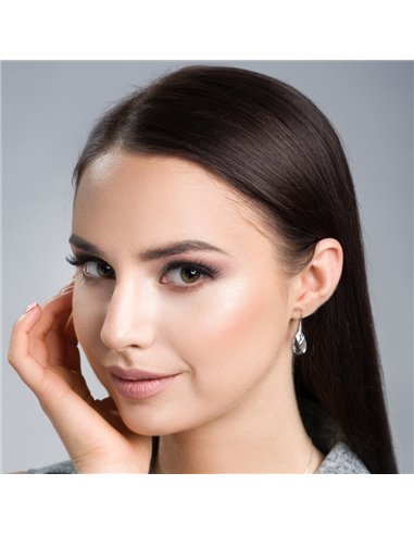 Boucles d'Oreilles Silver Drop Crystal