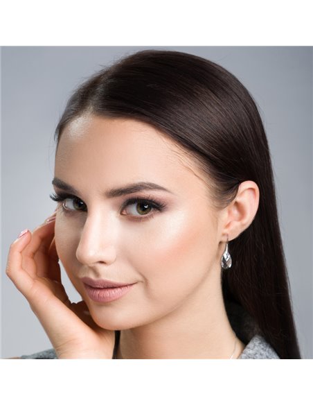 Boucles d'Oreilles Silver Drop Crystal