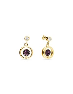 Punct Earrings Gold Amethyst