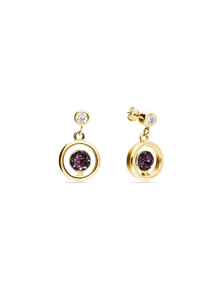 Kolczyki Punct Gold Amethyst