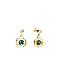 Boucles d'Oreilles Punct Gold Emerald