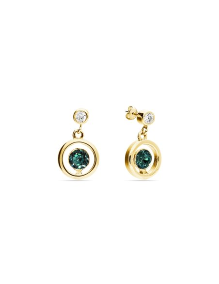 Boucles d'Oreilles Punct Gold Emerald