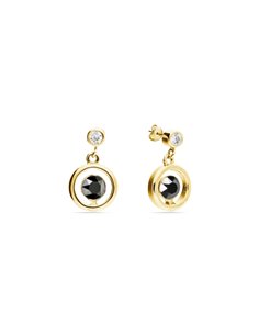 Punct Earrings Gold Jet