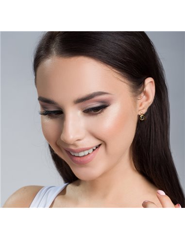 Punct Earrings Gold Jet