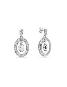 Ajour Oval Earrings Crystal