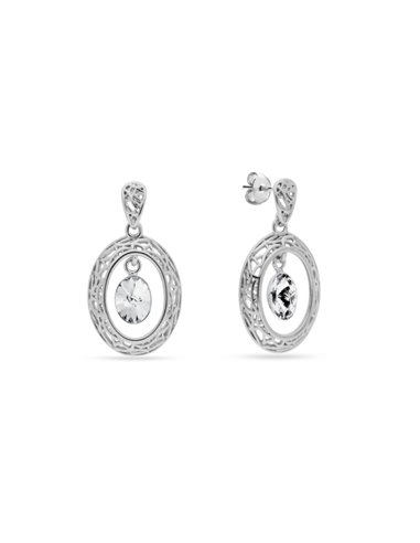 Boucles d'Oreilles Ajour Oval Crystal