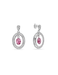 Ajour Oval Earrings Peony Pink