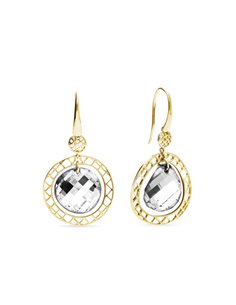 Ajour Earrings Gold Crystal