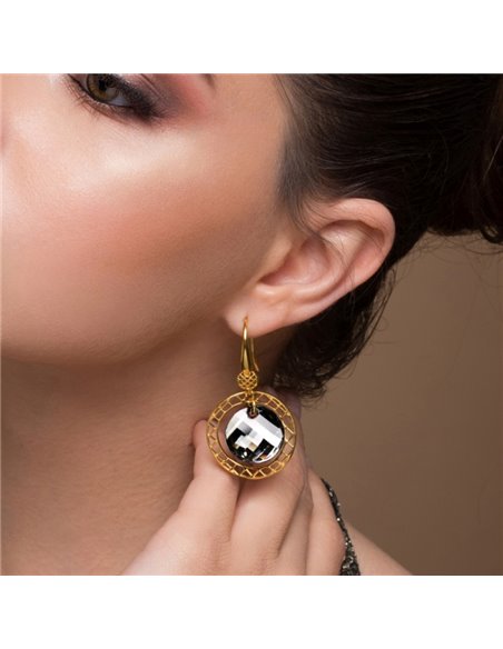 Boucles d'Oreilles Ajour Gold Crystal