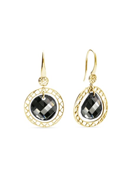 Ajour Earrings Gold Silver Night
