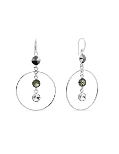 Circlet Earrings Jet Hematite