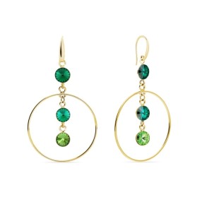 Circlet Earrings Gold Emerald