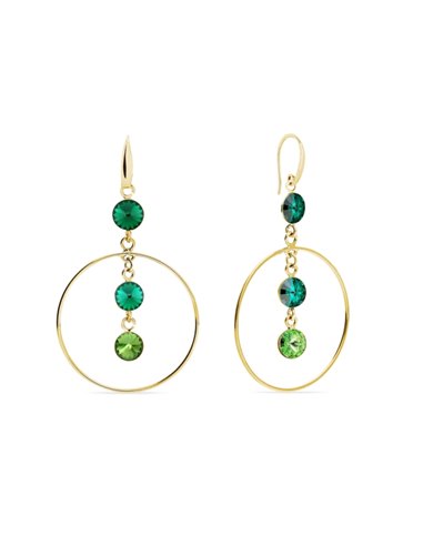 Circlet Earrings Gold Emerald